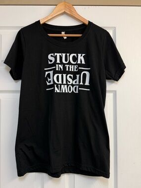 Stranger Things Stuck In The Upside Down Graphic T-Shirt L Decrum